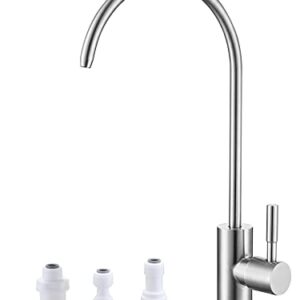 Drinking Water Faucet,Lead-Free Sink Water Filter Faucet,Reverse Osmosis Faucet for Kitchen Bar Sink,Brushed Nickel SUS304 Stainless Steel