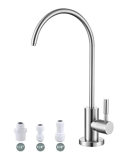 Drinking Water Faucet,Lead-Free Sink Water Filter Faucet,Reverse Osmosis Faucet for Kitchen Bar Sink,Brushed Nickel SUS304 Stainless Steel