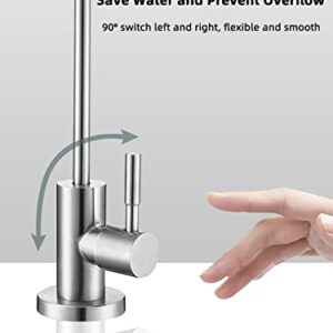 Drinking Water Faucet,Lead-Free Sink Water Filter Faucet,Reverse Osmosis Faucet for Kitchen Bar Sink,Brushed Nickel SUS304 Stainless Steel