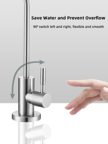 Drinking Water Faucet,Lead-Free Sink Water Filter Faucet,Reverse Osmosis Faucet for Kitchen Bar Sink,Brushed Nickel SUS304 Stainless Steel