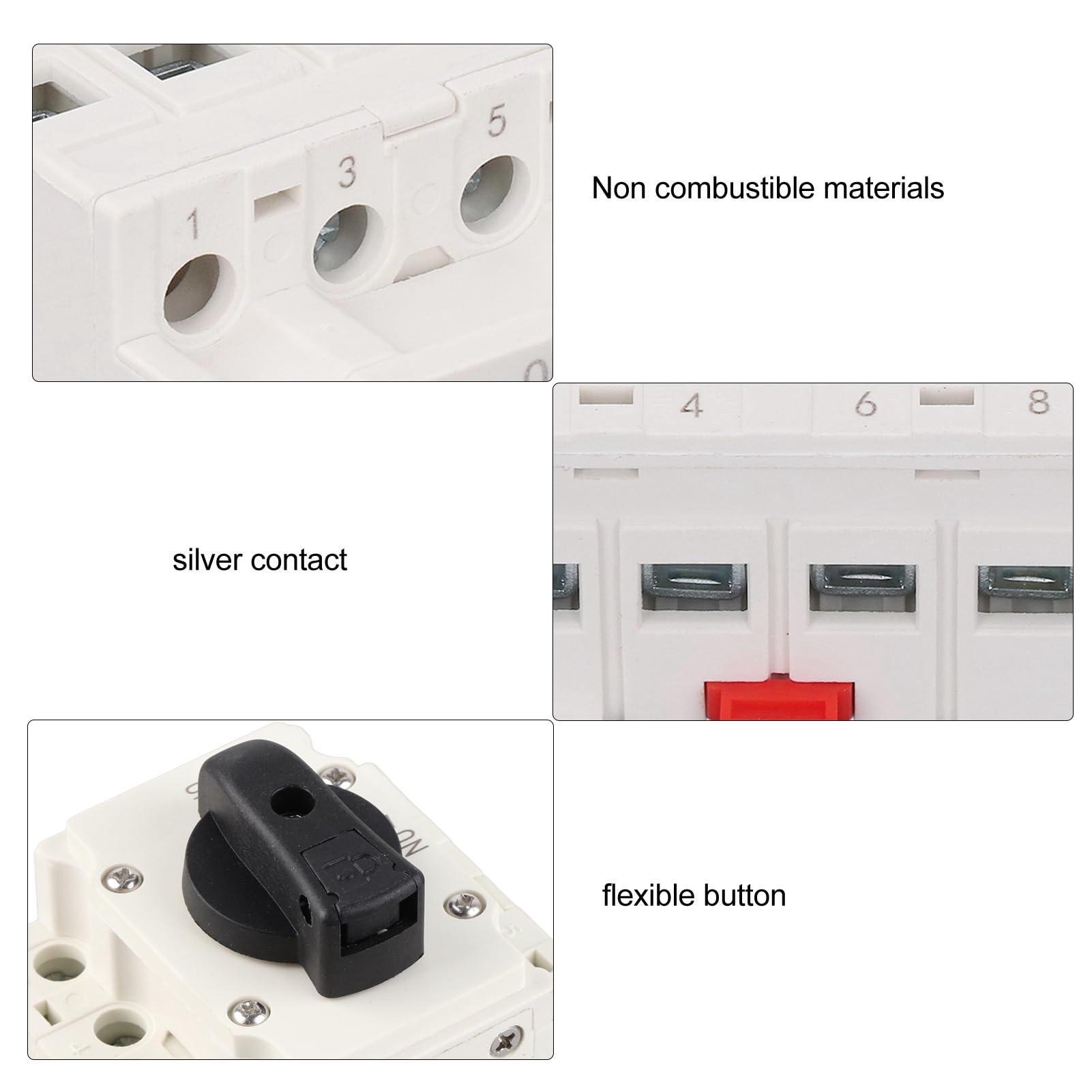 DC Solar Disconnect Switch 32A Flexible PC Housing Photovoltaic Circuit Isolator DC1000V Rated Voltage Solar Power Parts