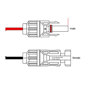 Solar Panel Connector Cable 12AWG 0.44m PVC Copper Solar Panel to SAE Adapter for Automobiles, Solar Devices