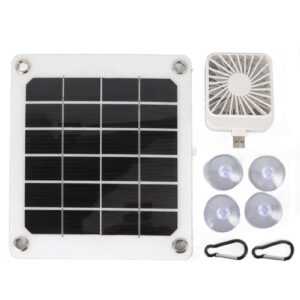 5V 20W Portable Solar Panel with 10W Cooling Fan, USB Interface Monocrystalline Solar Panel