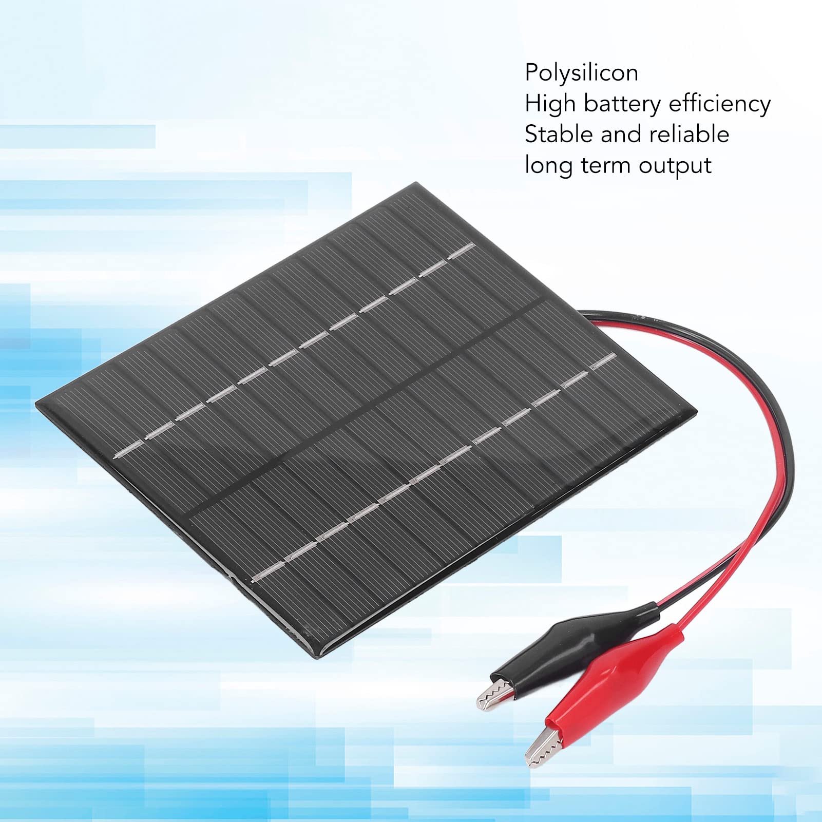Polysilicon Solar Panel 2W 12V Windproof High Conversion Efficiency Solar Panel Charger for for Solar Water Pumps, Solar Lawn Lights