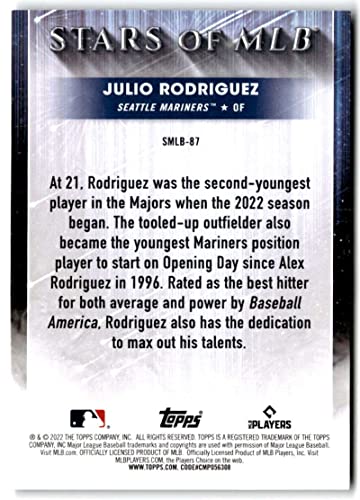 2022 Topps Update Stars of MLB #SMLB-87 JULIO RODRIGUEZ Seattle Mariners Baseball Trading Card