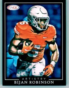 2022 sage artistry #33 bijan robinson texas longhorns rc rookie football trading card