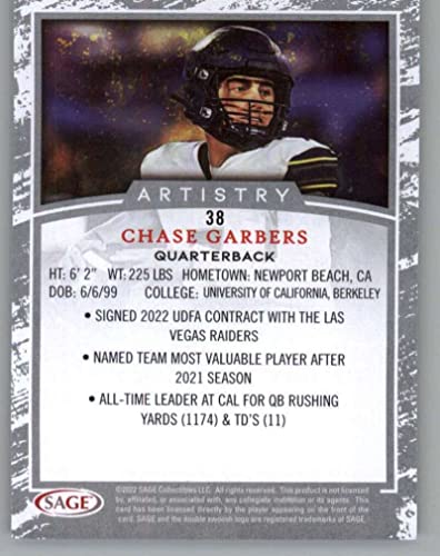 2022 SAGE Artistry #38 Chase Garbers UCLA Bruins RC Rookie Football Trading Card