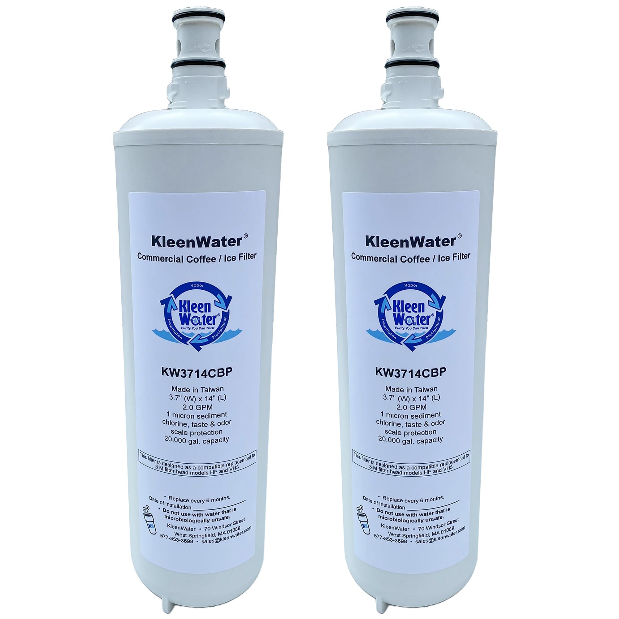 KleenWater KW3714CBP Commercial Coffee/Ice Machine Filter, Set of 2