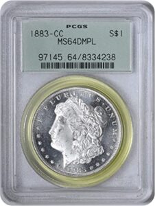 1883 cc morgan dollar pcgs ms64dmpl