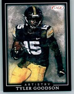 2022 sage artistry #89 tyler goodson iowa hawkeyes rc rookie football trading card