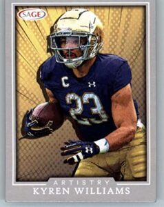 2022 sage artistry silver #73 kyren williams notre dame fighting irish rc rookie football trading card