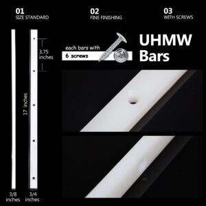 GYOFFULL Crosscut Sled for Table Saw UHMW Plastic 3/4" X 3/8" X 17" with Predrilled Holes and Screws Ideal for U Tracks Woodworking, Miter Slots, Router Table and Bandsaws(4 Bars)