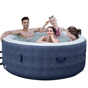 #wejoy inflatable hot tub 76 x 76 x 27 in air jet spa 5 person outdoor round heated hot tub spa with 120 bubble jets