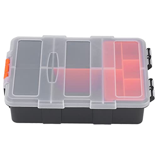 8.9x6.1x2.2in Small Parts Organizer, Tools Storage Box, Hardware Organizers with Removable Plastic Dividers, PVC Components Parts Tool Organizer for Hardware, Screws, Bolts, Nails, Jewelry