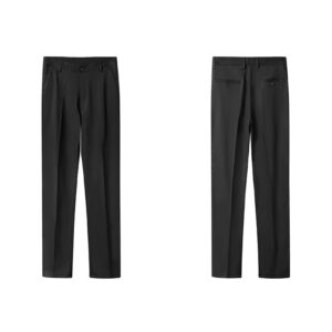 Men's Slim Fit Stretch Pant Classic Solid Color Casual Suit Pant Lightweight Business Comfort Trousers (Black,36)