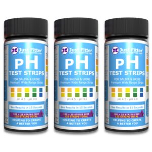 ph test strips (3 bottles). test alkaline and acid levels in the body. track & monitor your ph level using saliva and urine. highly accurate results in seconds. 125 strips per bottle (100 + 25 free).