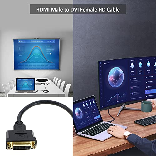 SING F LTD 2Pcs HDMI Male to DVI(24+5) Female Cable Bi-Directional HDMI to DVI Cable HDMI DVI-I Adapter Accessories for HDTV Monitor Projector