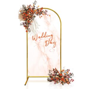 6.56ft arch backdrop stand wedding arch stand balloon arch frame kit for wedding arch flower stand party background decoration (aluminum/gold)