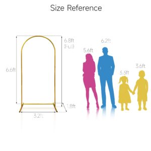 6.56Ft Arch Backdrop Stand Wedding Arch Stand Balloon Arch Frame Kit for Wedding Arch Flower Stand Party Background Decoration (Aluminum/Gold)