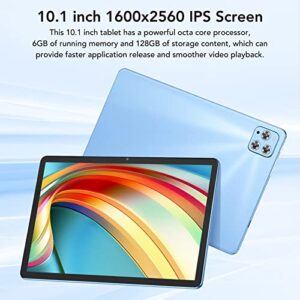 10.1 Inch Tablet, 6G RAM 128G ROM 5G WiFi Tablet PC 1600x2560 IPS Screen Octa Core Processor for Travel for Home (US Plug)
