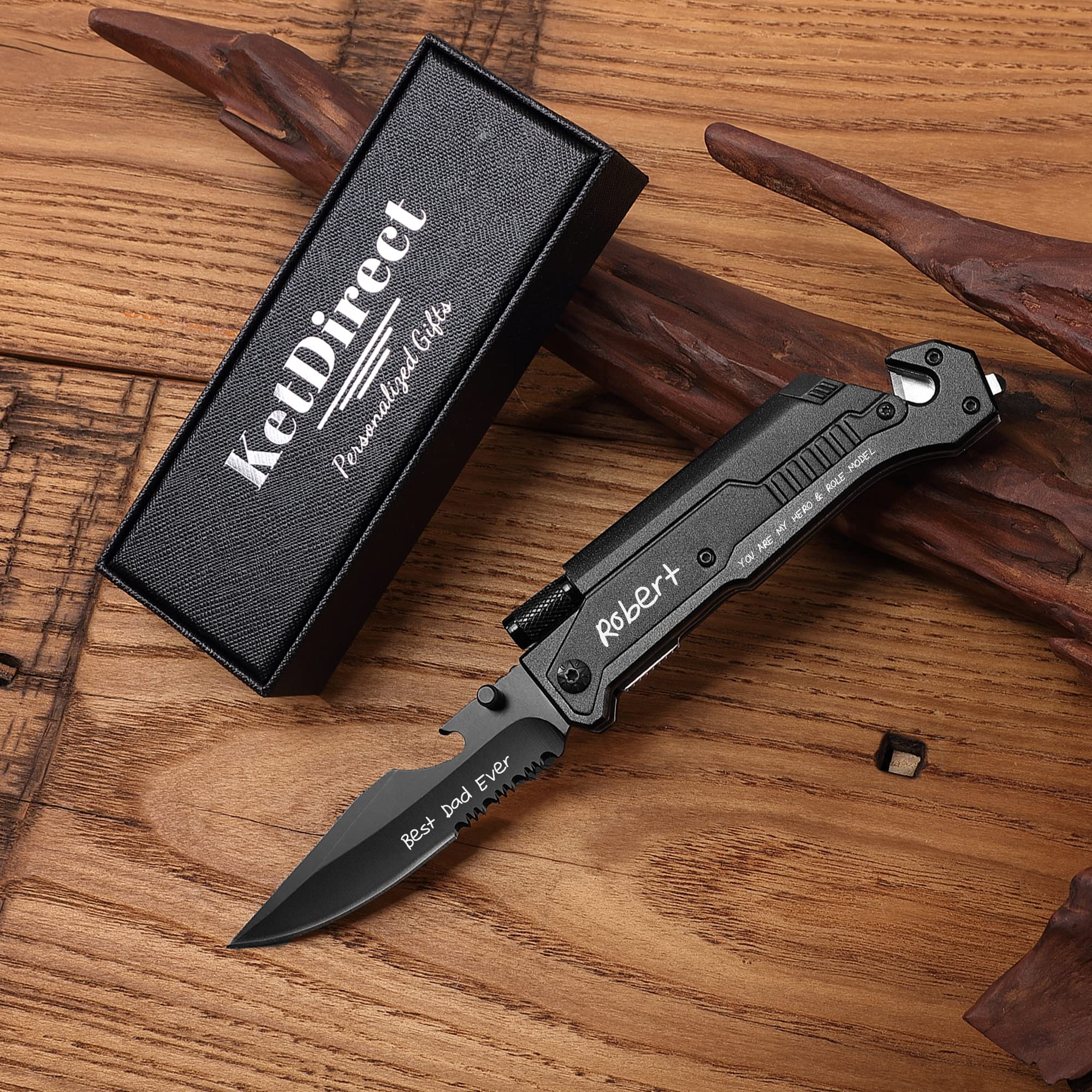 Personalized Custom Engraved Folding Knife for Husband Dad Boyfriend Son Groomsman - Valentines Christmas Birthday Anniversary Fathers Day Graduation Gift - Mens Camping Fishing Hunting Pocket Knives