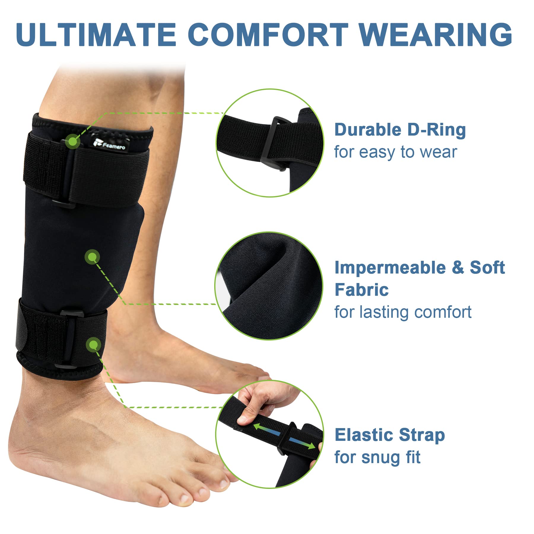 Feamero Ankle Monitor Cover Up for Scram, Gps, Alcohol Monitor Ankle Bracelet, Adjustable Velcro Straps, Protective Cover, Shock Absorbing, Ankle Monitor Bracelet Cover for Women & Men (L/XL)