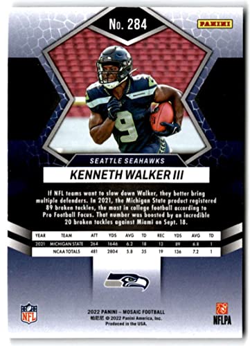 2022 Panini Mosaic #284 Kenneth Walker III RC Rookie NFL Debut Seattle Seahawks