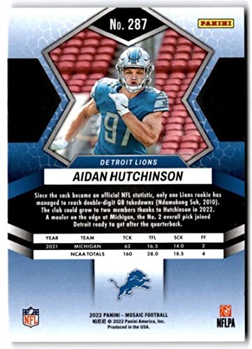 2022 Panini Mosaic #287 Aidan Hutchinson RC Rookie NFL Debut Detroit Lions