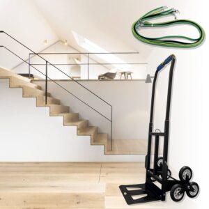 xkmt- portable stair climbing folding cart climb hand truck dolly all terrain stair [p/n: et-tool043-bk]