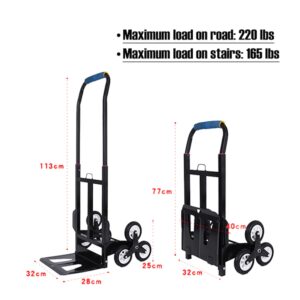 XKMT- Portable Stair Climbing Folding Cart Climb Hand Truck Dolly All Terrain Stair [P/N: ET-TOOL043-BK]