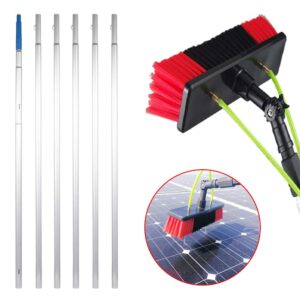 26 Feet Reach Solar Panel Cleaning Brush & Pole Water Fed Pole Kit,Suitable for high Windows Cleaning, Solar photovoltaic Panel Cleaning and Cleaning Cars Trucks Vans caravans Windows