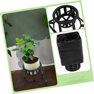 Yardwe 15pcs Indoor Stand Planter Base Home Balcony Adjustable Display Household Green Bonsai Pot Lawn Fixing Container and Round Modern Potted Metal Outdoor for Organizer Shelf Flower