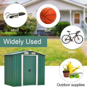 Kinfant Outdoor Storage Garden Shed - 6 x 4 Feet Utility Tool Shed Metal Shed with Vents