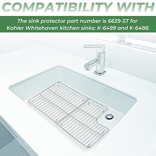 6639-ST Kitchen Bottom Basin Sink Rack for Kohler Whitehaven K-6488 and K-6489 304 Stainless Steel Sink