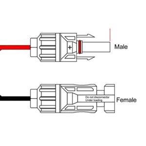 Solar Panel Connector Adapter 16AWG 1.8m Female to Male 2 Cores Copper PVC Solar DC Extension Cord