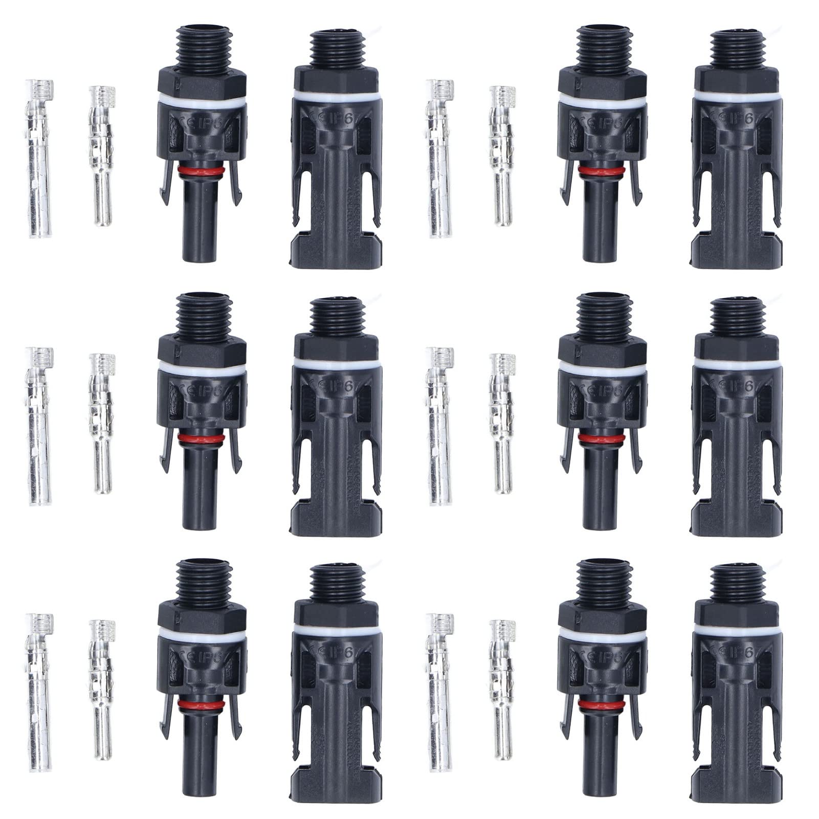 6 Set Solar Connectors Solar End Panel Connector Brass PPO Waterproof Solar Connectors Solar And Wind Power Parts And Accessories