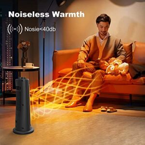 Waoveow Space Heaters Indoor Use Electric, 16Inches 1500W-Ceramic Tower Heater, Fast Heating, Wide Oscillation, Adjustable Thermostat, Over-heating & Tip-over Protection Quiet Safety Office Bedroom