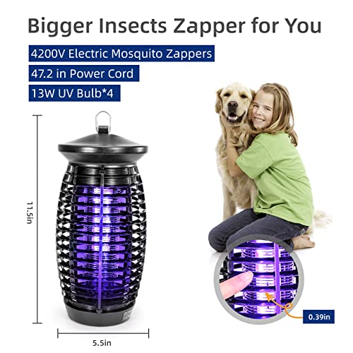 Avokadol Bug Zapper,4200V High Power Insect Fly Traps,Electric Mosquito Killer with 365nm UV Light, 2,100 Sq.FT Coverage,Portable Pest Controller for Home/Patio/Camping.