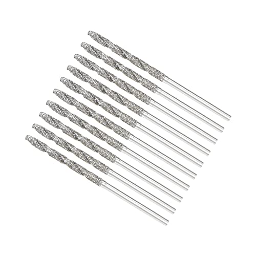 CoCud Diamond Twist Drill Bits, 1.7mm Drill Bit Diameter, Metric Tipped Drill Bits High-Speed Steel - (Applications: for Glass Sea Shells), 10-Pieces