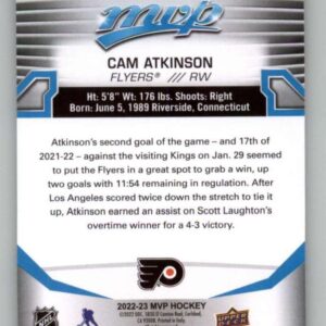 2022-23 Upper Deck MVP #160 Cam Atkinson Philadelphia Flyers NHL Hockey Trading Card