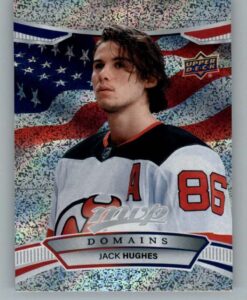 2022-23 upper deck mvp domains #na-9 jack hughes new jersey devils nhl hockey trading card