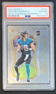 trevor lawrence 2021 panini select certified rookies football card rc #scr1 graded psa 10