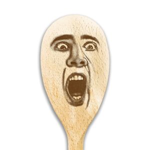 Nicolas Cage Features On Wooden Spoon Nic Cage Face On Things Gifts For Birthday Housewarming Gift Funny Meme Gag Prank Gift Chef Gift (1 Spoon)