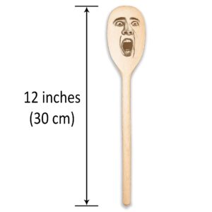 Nicolas Cage Features On Wooden Spoon Nic Cage Face On Things Gifts For Birthday Housewarming Gift Funny Meme Gag Prank Gift Chef Gift (1 Spoon)