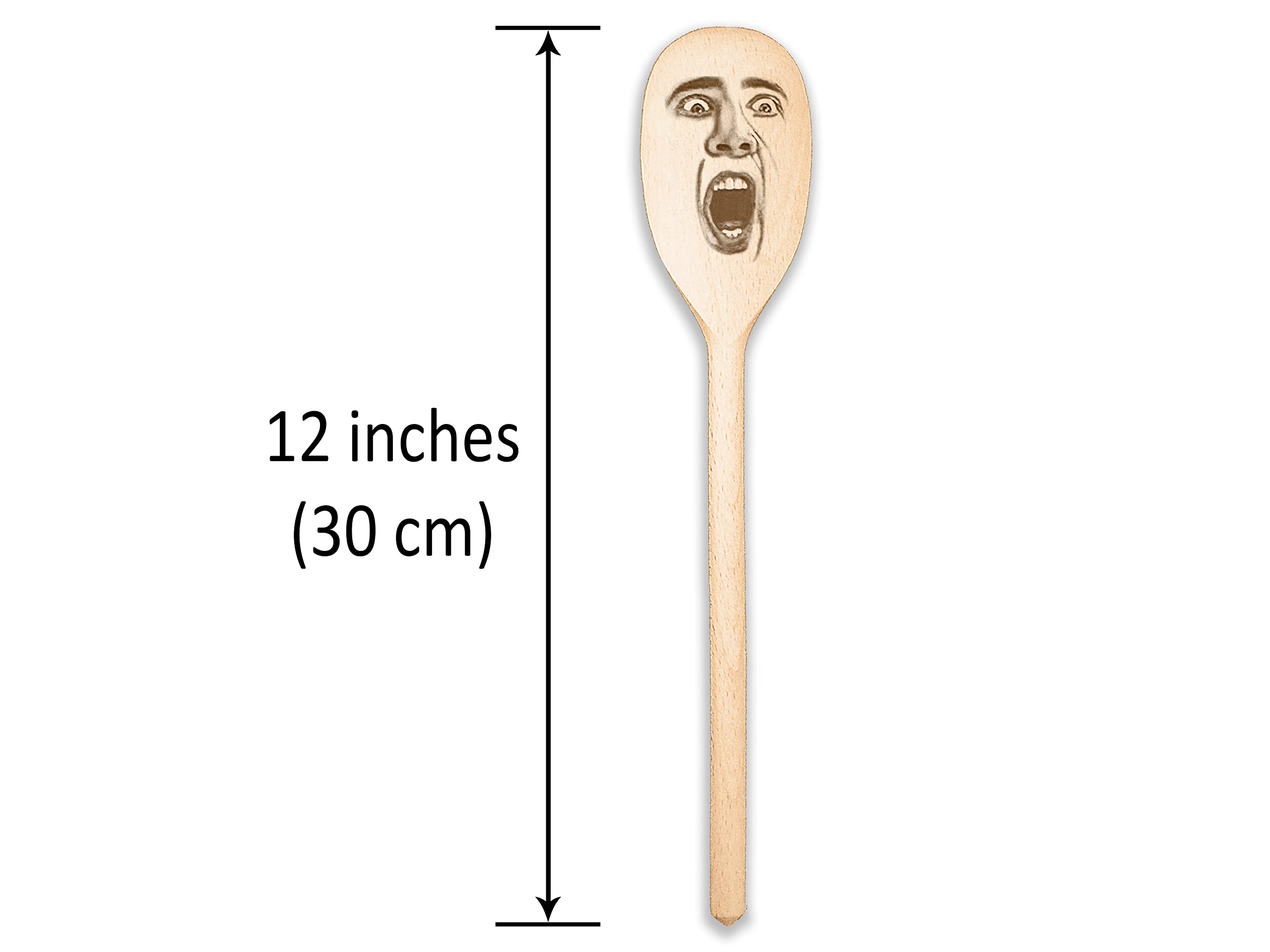 Nicolas Cage Features On Wooden Spoon Nic Cage Face On Things Gifts For Birthday Housewarming Gift Funny Meme Gag Prank Gift Chef Gift (1 Spoon)