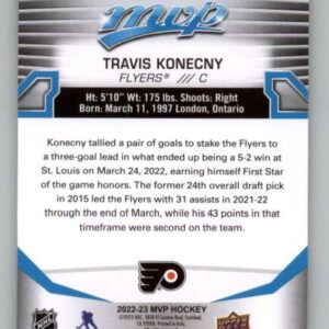 2022-23 Upper Deck MVP #124 Travis Konecny Philadelphia Flyers NHL Hockey Trading Card