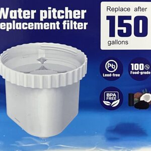 Nispira Water Pitcher Filter Replacement For Epic Pure, Seychelle, Aquagear Dispenser | Removes Fluoride, Chlorine, Lead, Odor and More | 150 Gallon 1 Pack