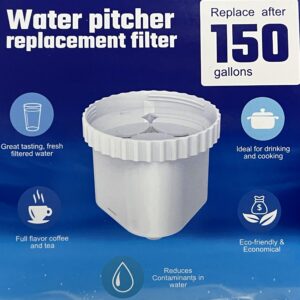 Nispira Water Pitcher Filter Replacement For Epic Pure, Seychelle, Aquagear Dispenser | Removes Fluoride, Chlorine, Lead, Odor and More | 150 Gallon 1 Pack