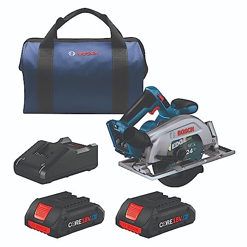 BOSCH GKS18V-22B25 18V Brushless Blade-Right 6-1/2 In. Circular Saw Kit with (2) CORE18V 4 Ah Advanced Power Batteries