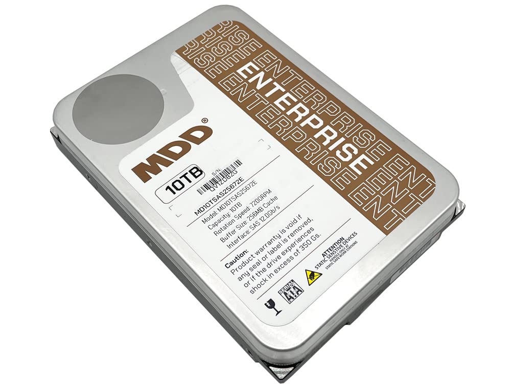 MDD 10TB 7200RPM 256MB Cache SAS 12.0Gb/s 3.5inch Internal Enterprise Hard Drive (MDD10TSAS25672E) - 5 Years Warranty